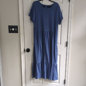 Old Navy Blue Tiered Ruffled Maxi Sundress